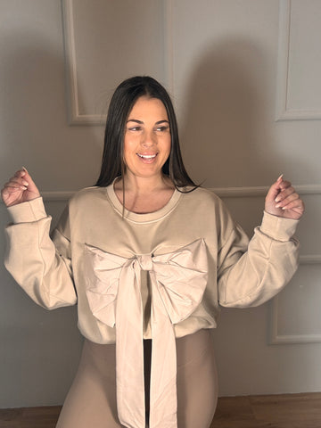 Sudadera Lazo Beige
