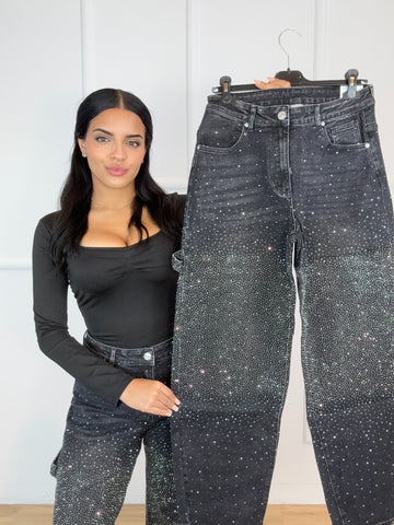 Pantalon Dubai Brillo Negro