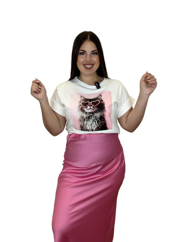Falda Raso Rosa