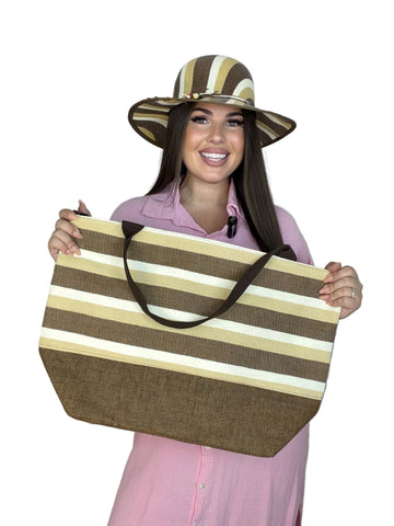Set Marron (bolso y pamela)