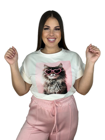 Camiseta Gatito Gafas