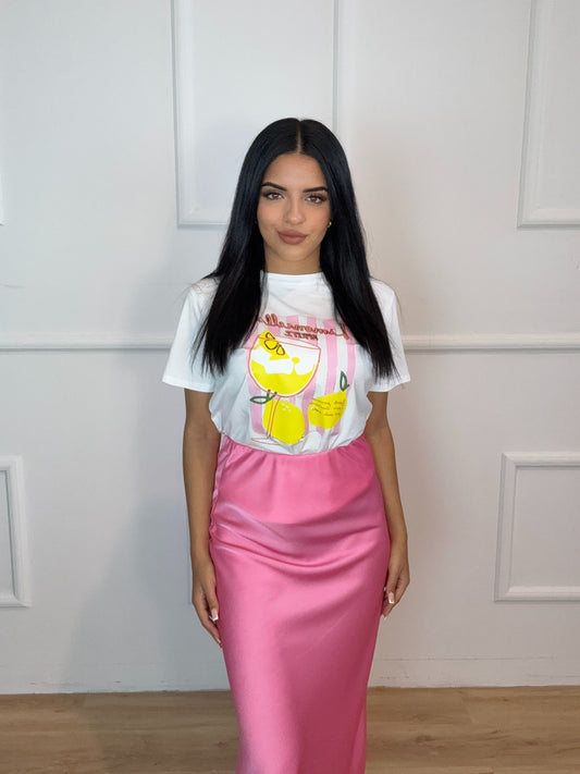 Falda Raso Rosa