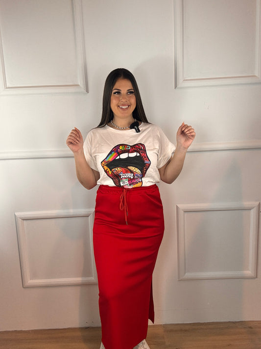 Falda Zara Roja