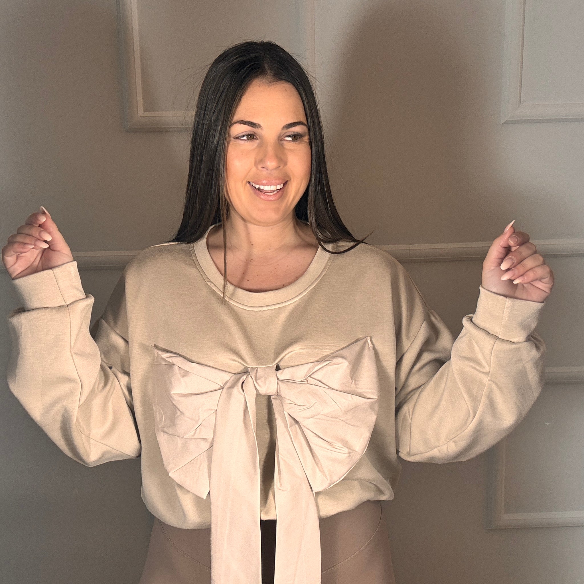 Sudadera Lazo Beige