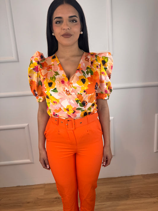Pantalon Naranja Cinturon