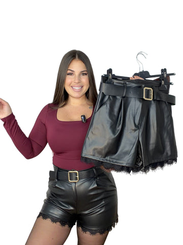 Short Polipiel Encaje