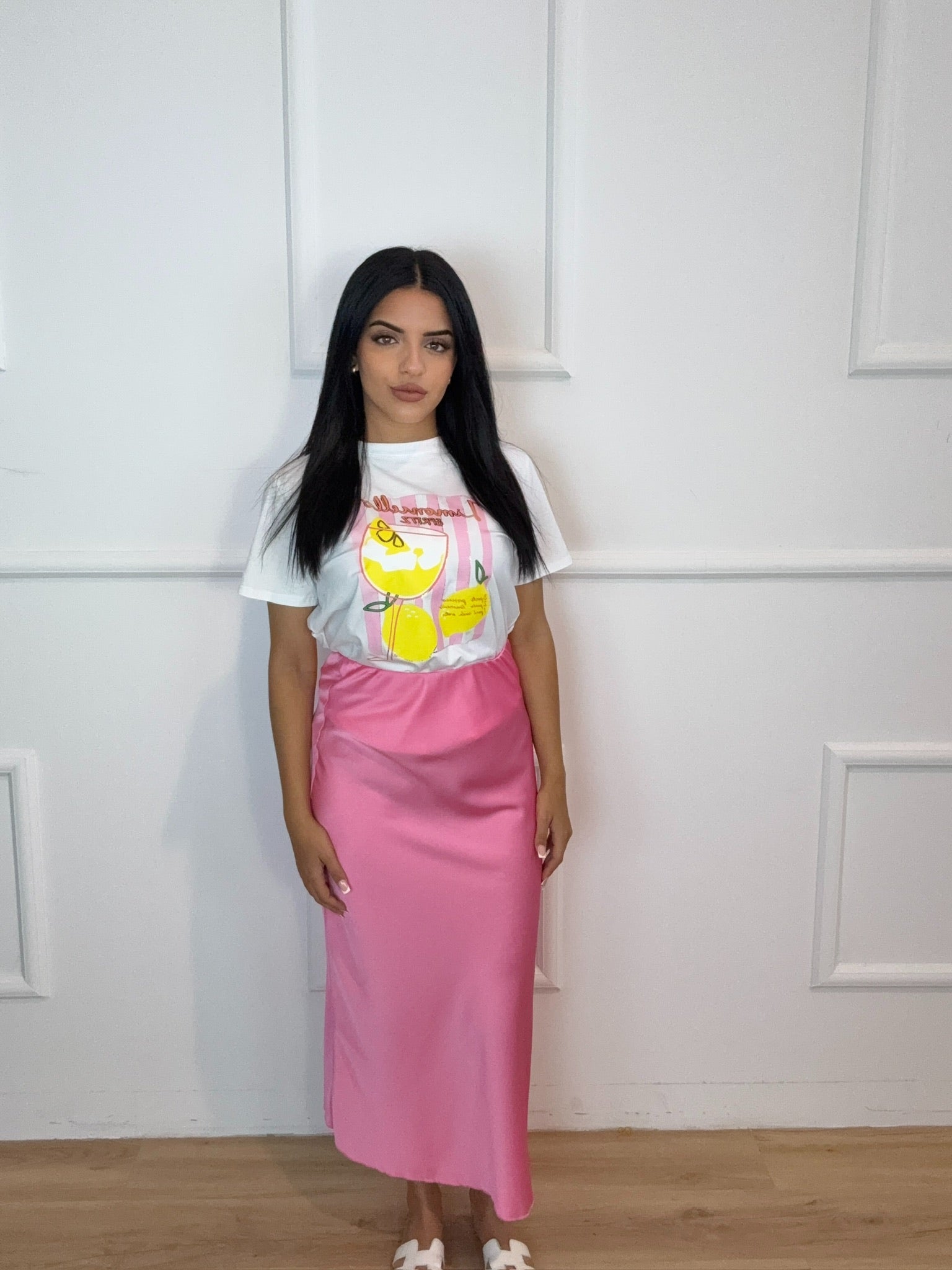 Falda Raso Rosa