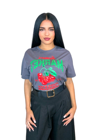 Camiseta Cereza Gris