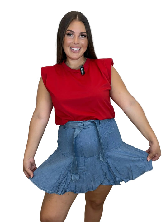 Falda Vaquera Volante