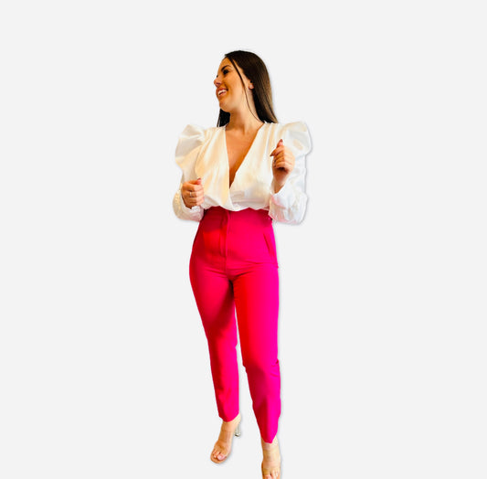 Pantalon alto rosa