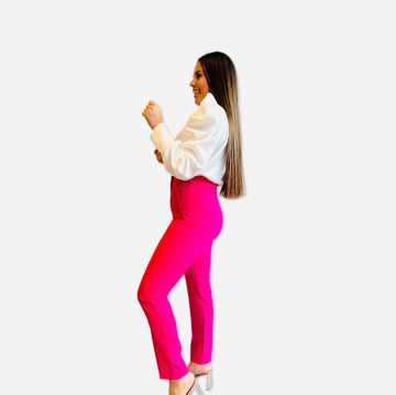 Pantalon alto rosa