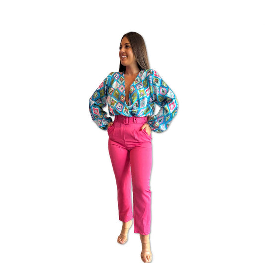 Pantalon Rosa Cinturon